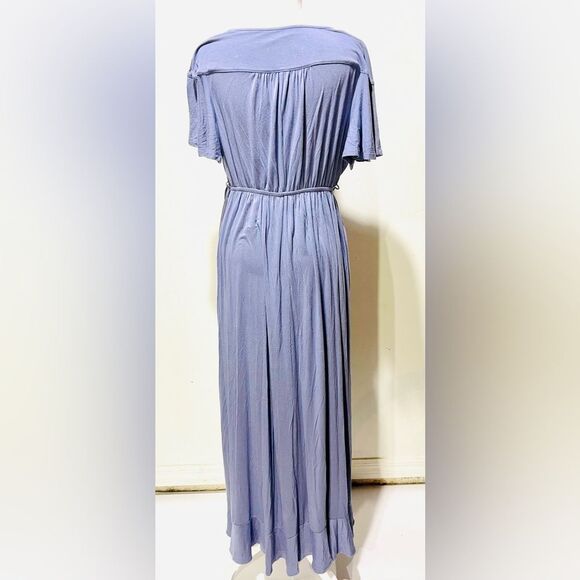 Isabel maternity dress muted blue flare raffle soft women’s M - Picture 6 of 8